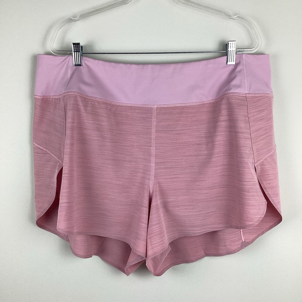 Athleta Pink Run With It Textured 3.5” Athletic Shorts | 2X